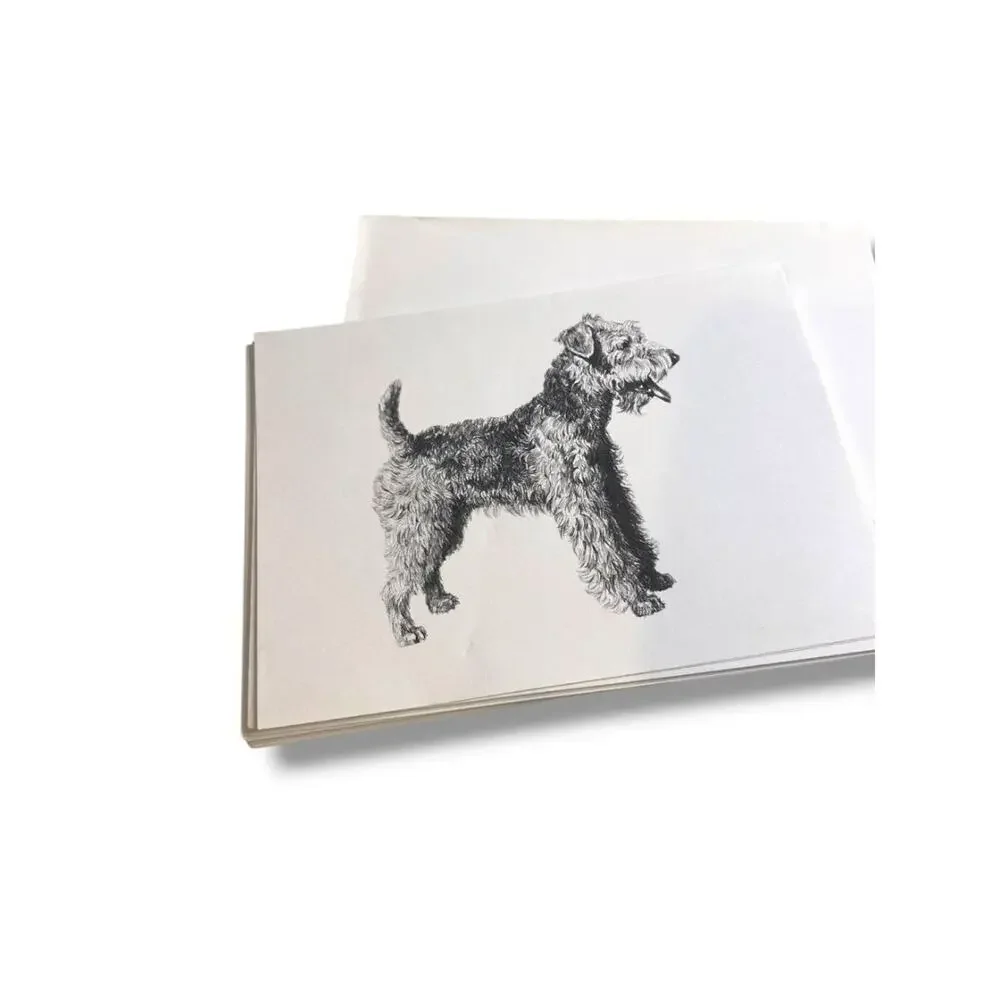Set of 18 Blank Note Cards and Envelopes Welsh Terrier Pen Ink Print